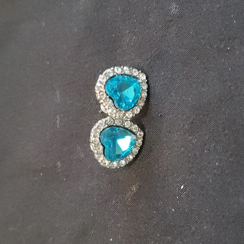 Blue heart earrings